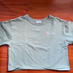 Mint green Champion boxy crop top